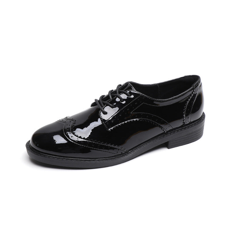 Chaussures Féminines en Cuir avec Lacets, Style Britannique