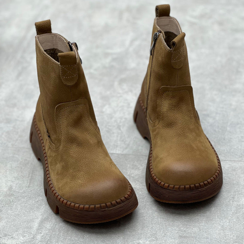 Bottines cuir authentique femme - look moderne