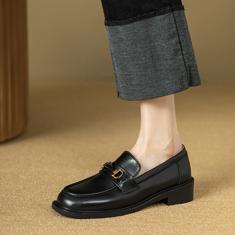 Chaussures en Cuir Véritable de Style Britannique