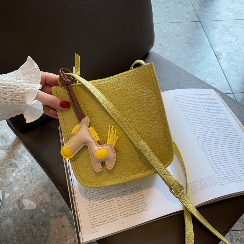 Sac en Cuir Véritable à Motif Litchi, Grande Capacité