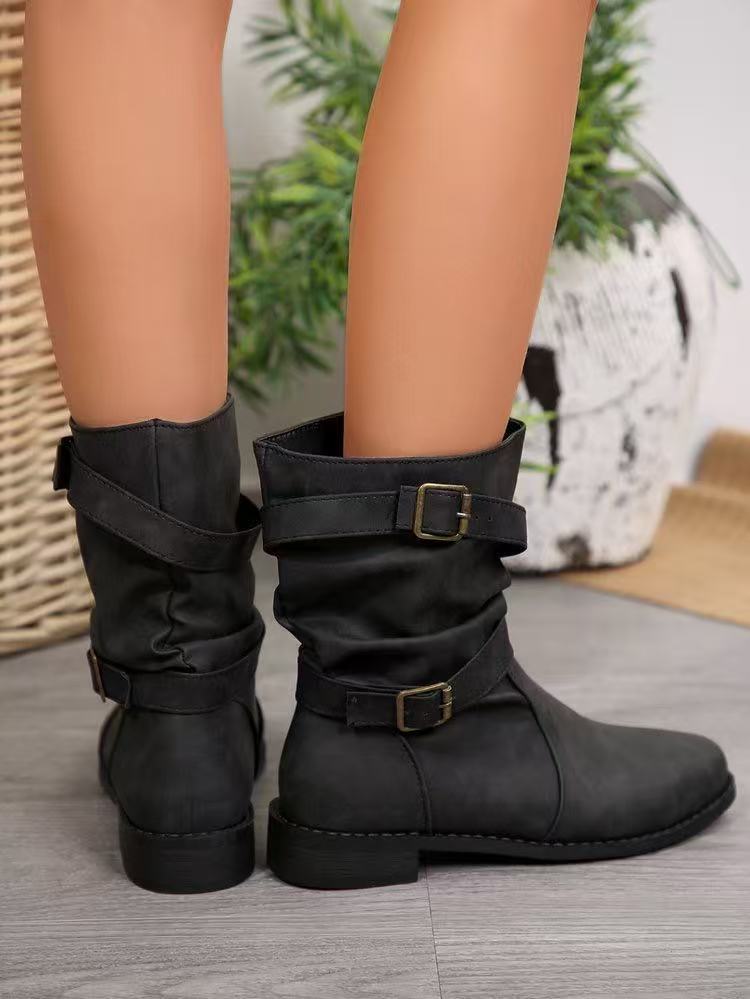 Bottines femme – Bout rond, semelle plate, confort quotidien