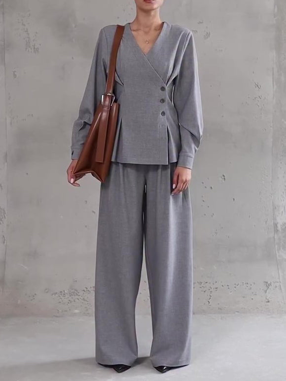 Ensemble haut asymétrique à col en V