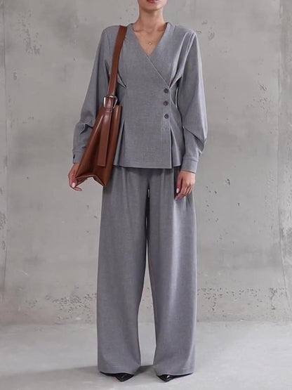 Ensemble haut asymétrique à col en V