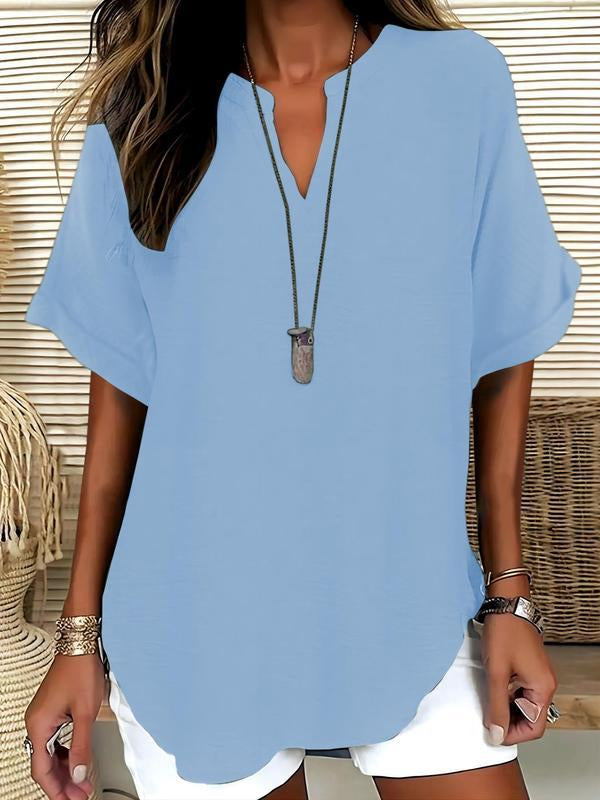 Blouse Élégante Col V & Coupe Fluide