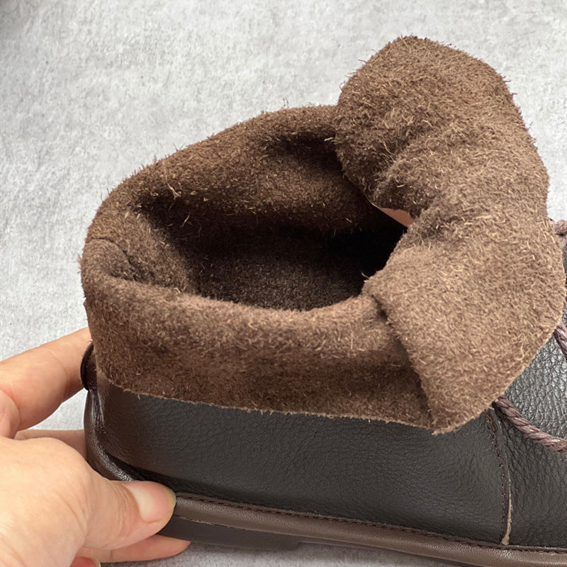 Bottines en cuir véritable – style britannique, look casual