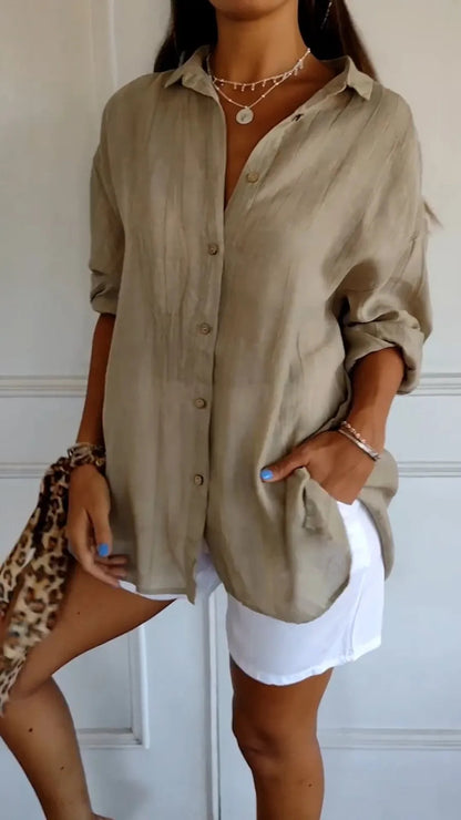 Chemise plissée à simple boutonnage