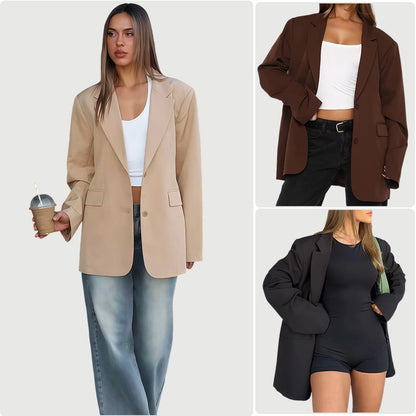 Manteau Uni à Boutons, Chic & Décontracté