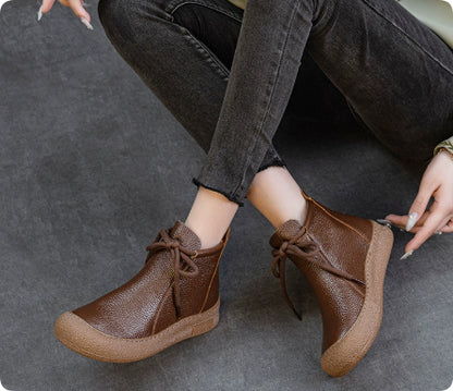 Bottines femme en cuir pleine fleur