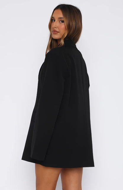 Manteau Uni à Boutons, Chic & Décontracté