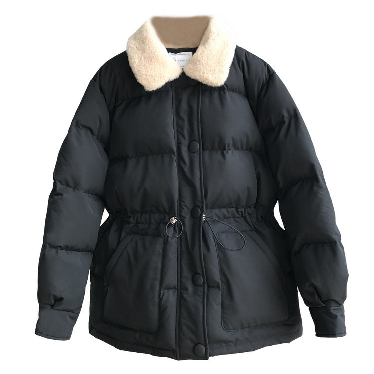 Doudoune courte en coton duveteux