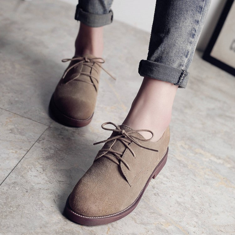 Chaussures en cuir rétro britanniques à talons plats