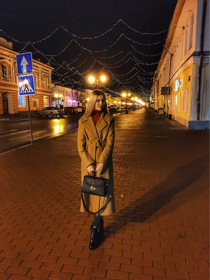 Manteau long oversize en cachemire