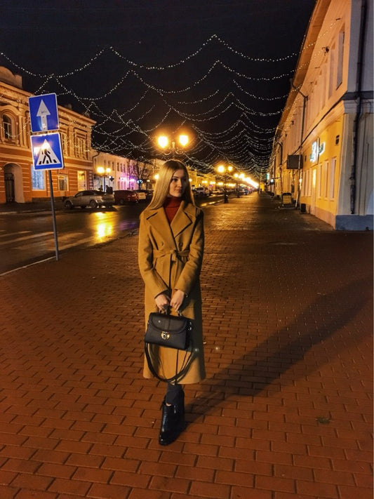 Manteau long oversize en cachemire
