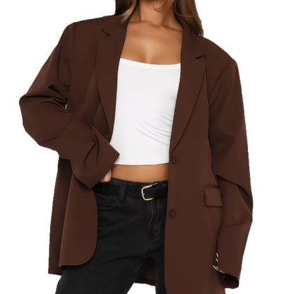 Manteau Uni à Boutons, Chic & Décontracté