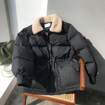 Doudoune courte en coton duveteux