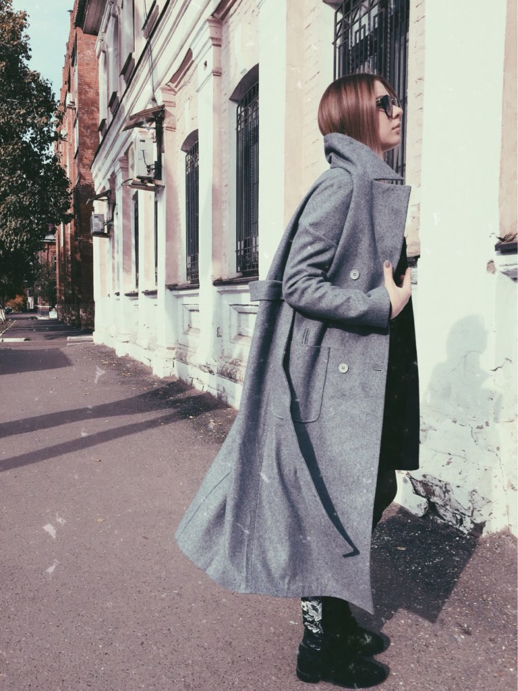 Manteau long oversize en cachemire