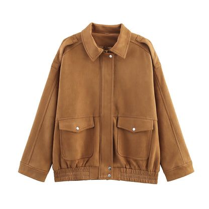 Veste tendance et décontractée en daim