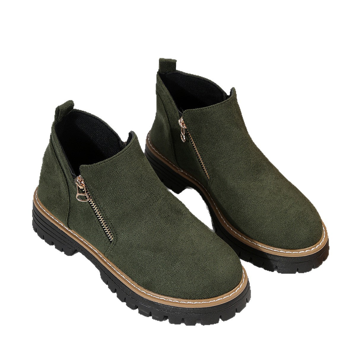Bottines Femme en Suédine à Zip Latéral