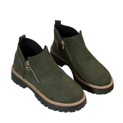 Bottines Femme en Suédine à Zip Latéral