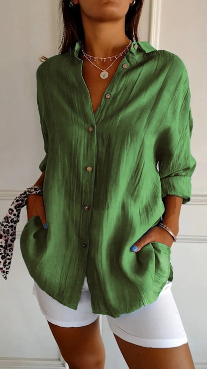 Chemise plissée à simple boutonnage
