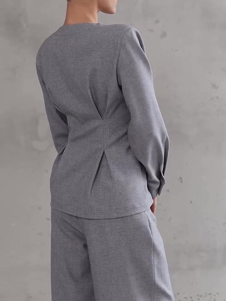 Ensemble haut asymétrique à col en V
