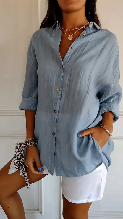Chemise plissée à simple boutonnage