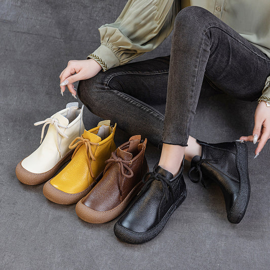 Bottines femme en cuir pleine fleur