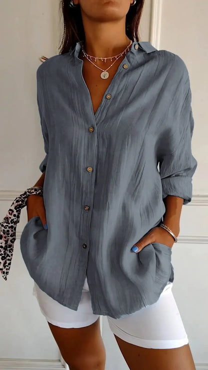 Chemise plissée à simple boutonnage