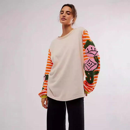 Pull Brodé Patchwork