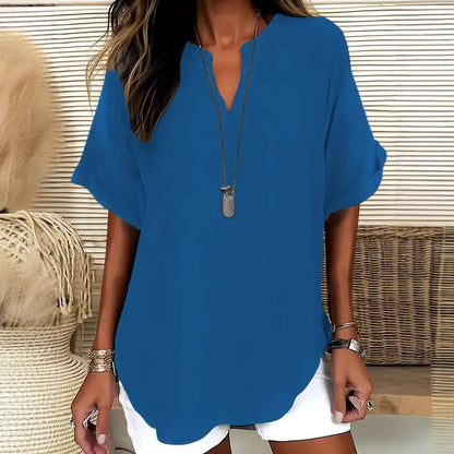 Blouse Élégante Col V & Coupe Fluide