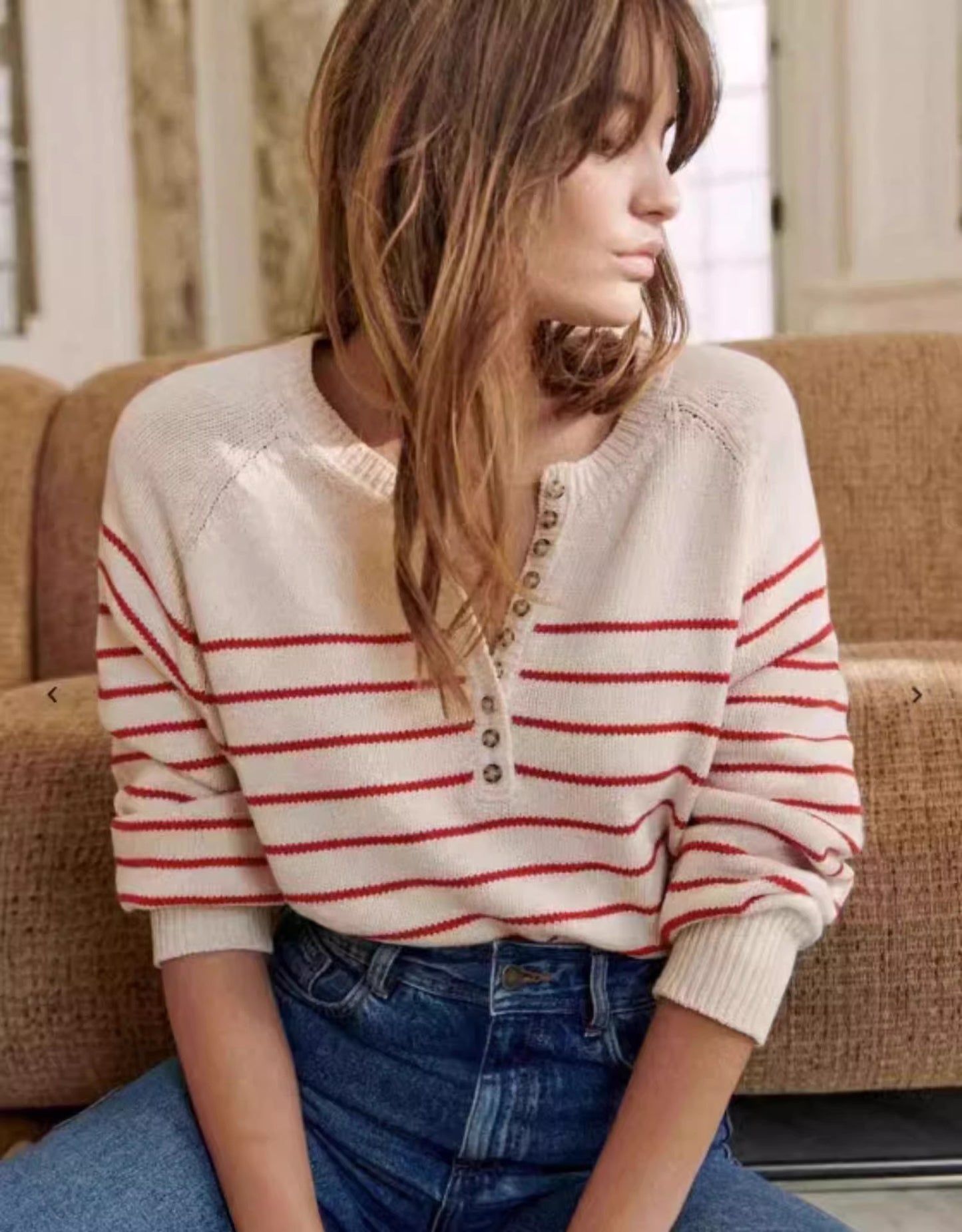Pull en coton   Vintage à Rayures