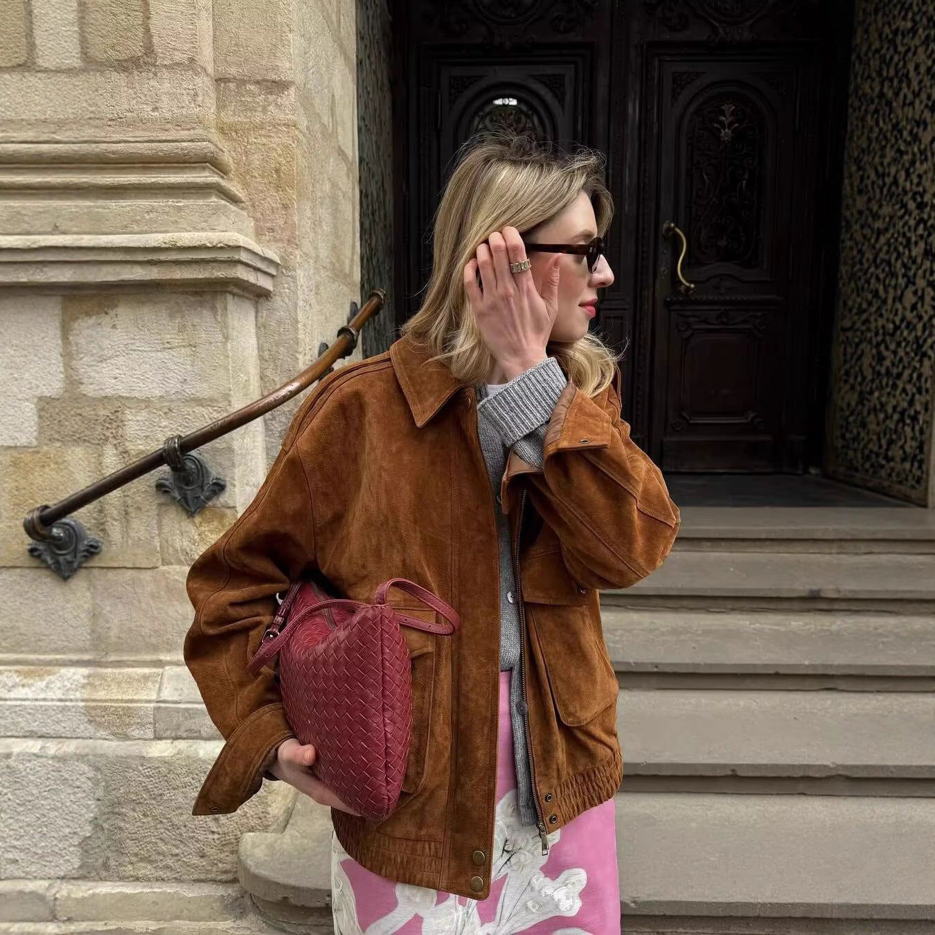 Veste tendance et décontractée en daim