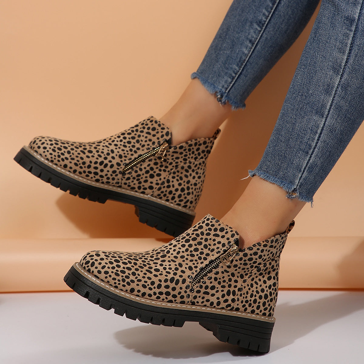 Bottines Femme en Suédine à Zip Latéral