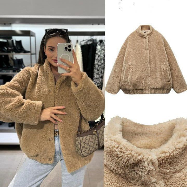 Veste bomber en polaire pour femme