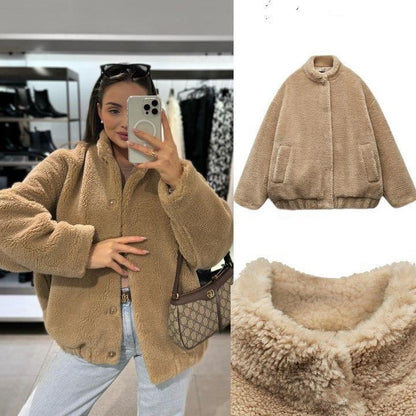 Veste bomber en polaire pour femme