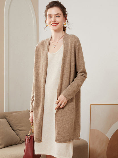 Gilet en maille cachemire côtelée unie