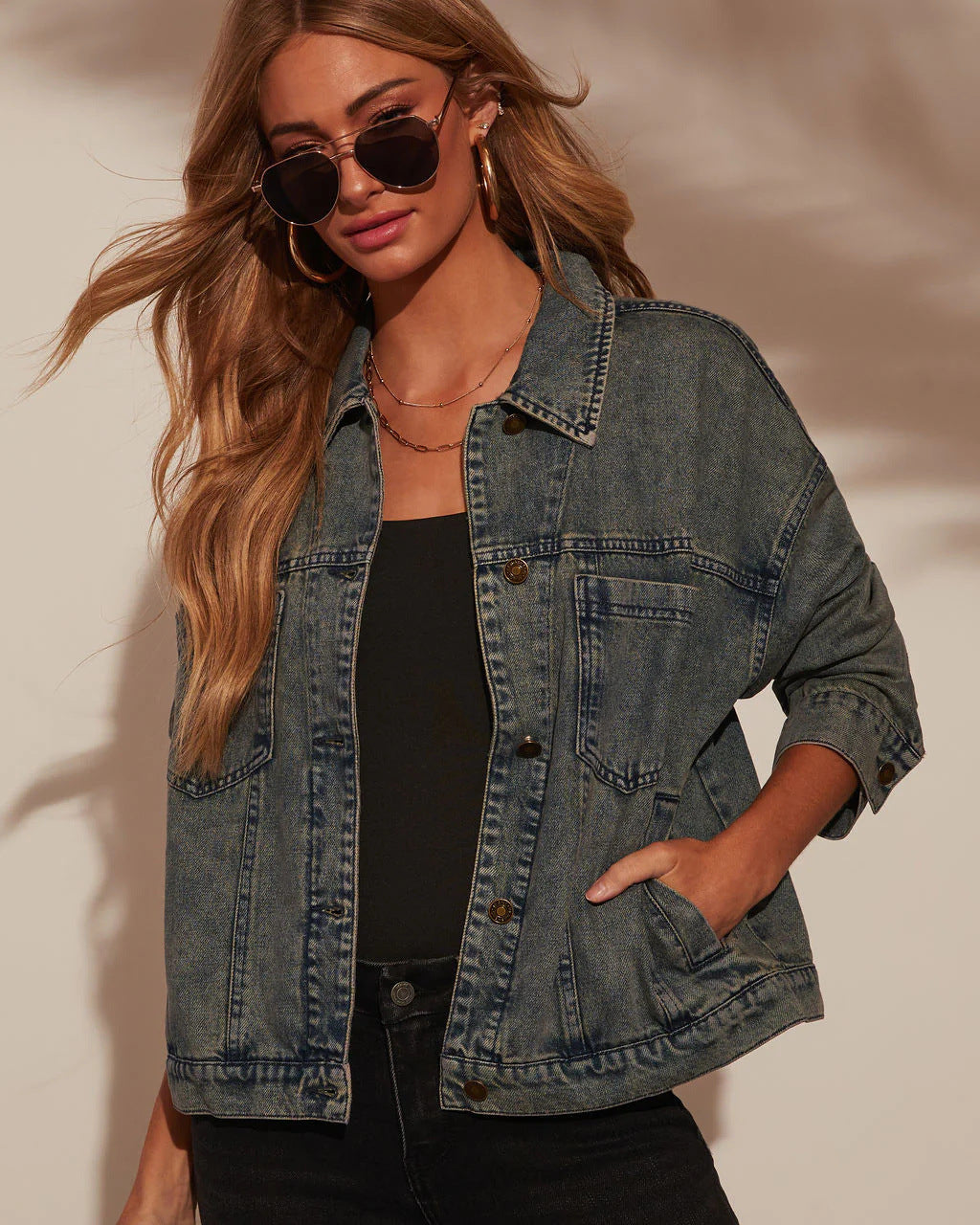 Chivogue Veste en Jean - Coupe Slim