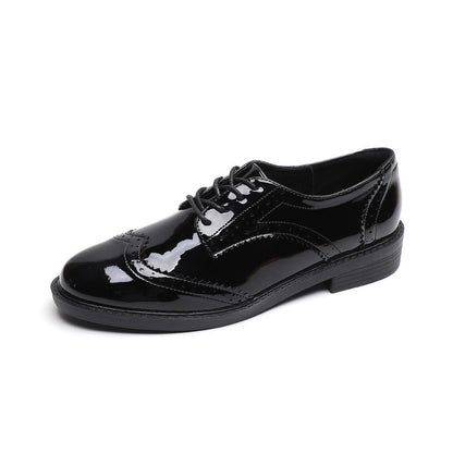 Chaussures  Féminines en Cuir avec Lacets, Style Britannique