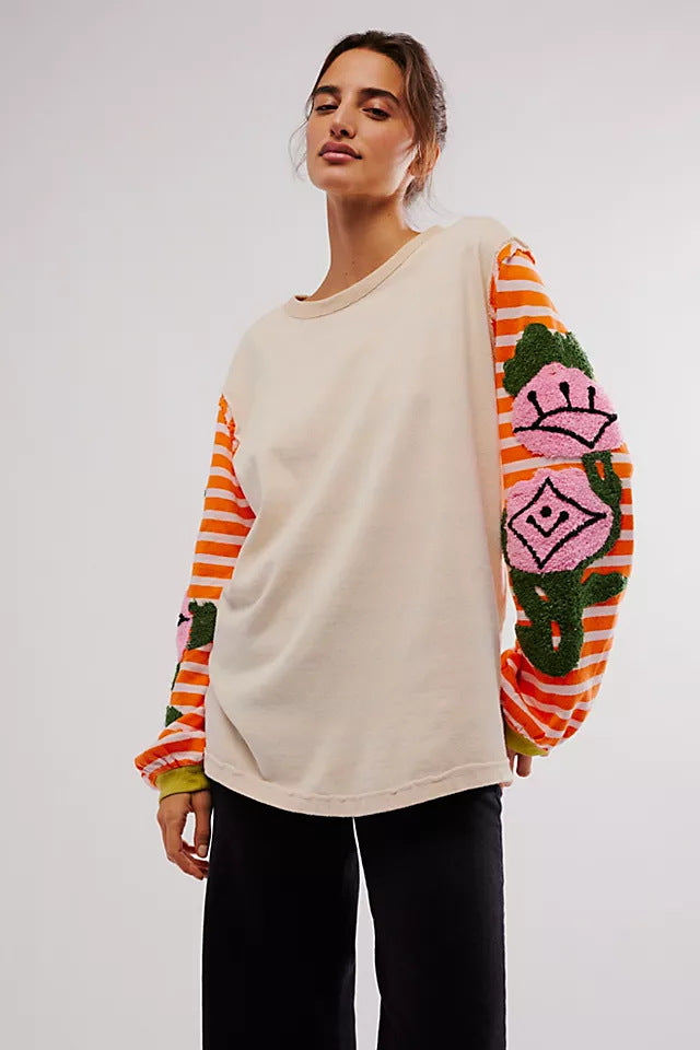 Pull Brodé Patchwork