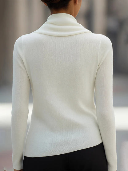 Pull en maille à col drapé
