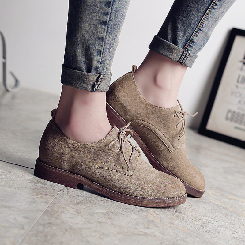 Chaussures en cuir rétro britanniques à talons plats