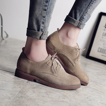 Chaussures en cuir rétro britanniques à talons plats