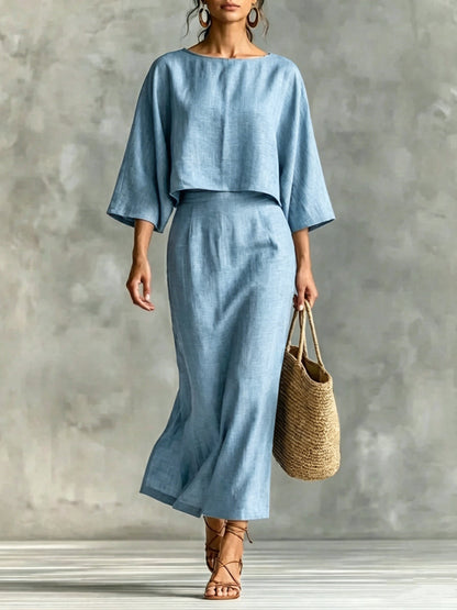 Ensemble deux pièces au charme sophistiqué,