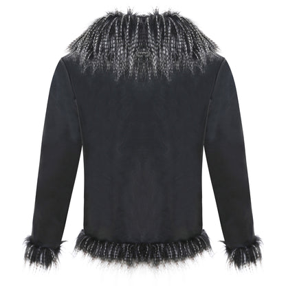 Chivogue Veste en Cuir & Fourrure