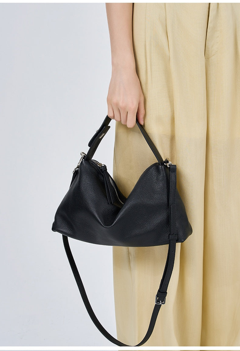 Sac cabas bandoulière en cuir suédé véritable