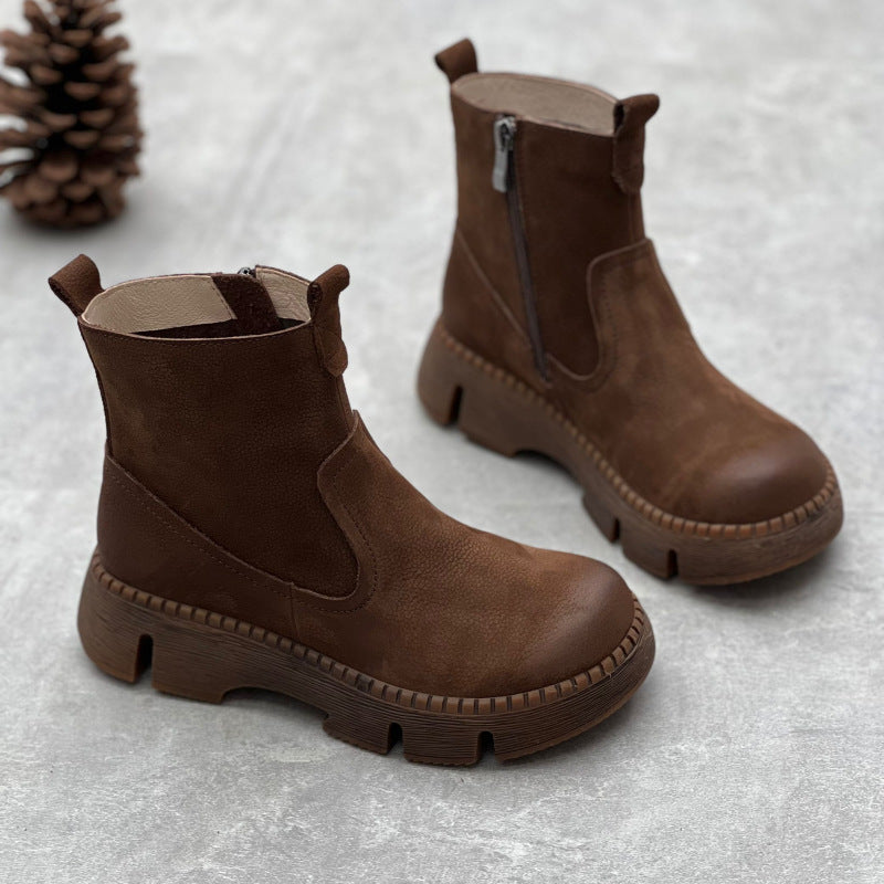 Bottines cuir authentique femme - look moderne