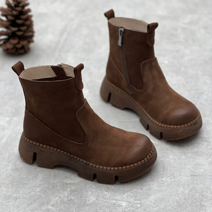 Bottines cuir authentique femme - look moderne