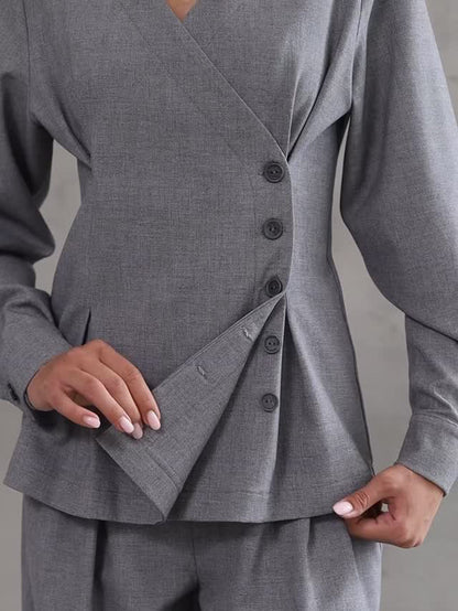 Ensemble haut asymétrique à col en V