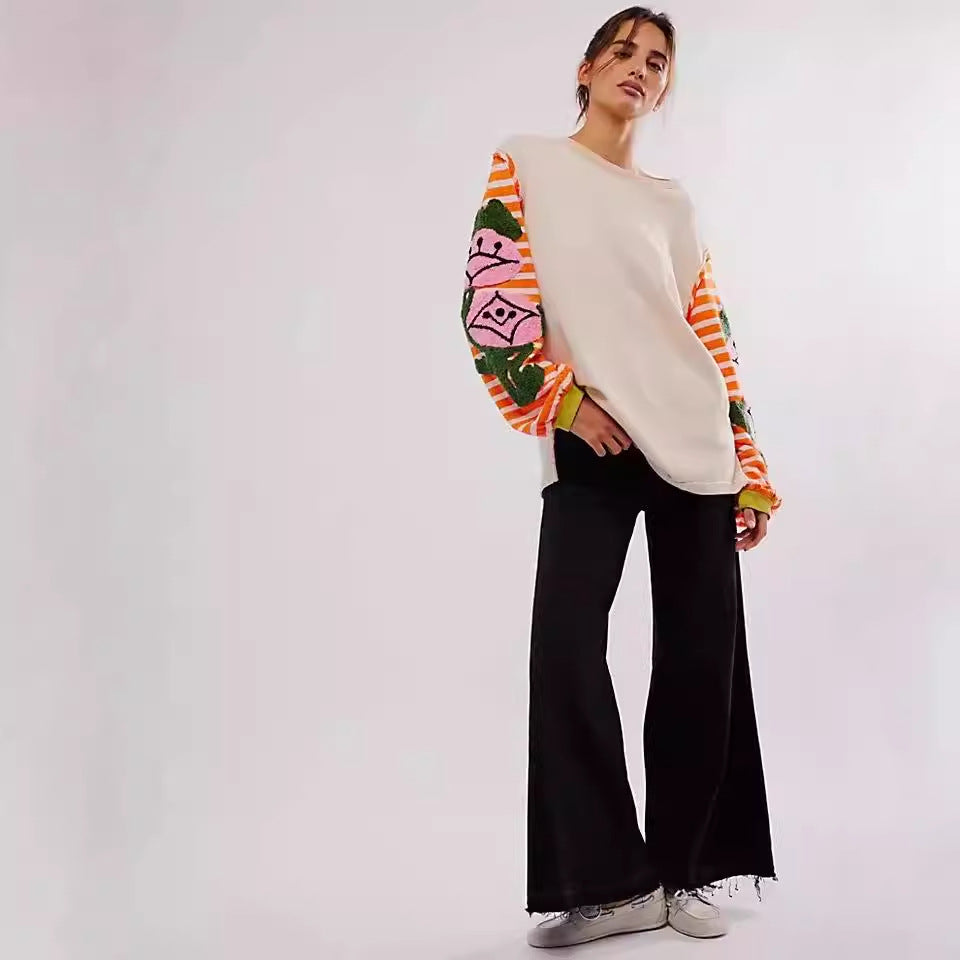 Pull Brodé Patchwork