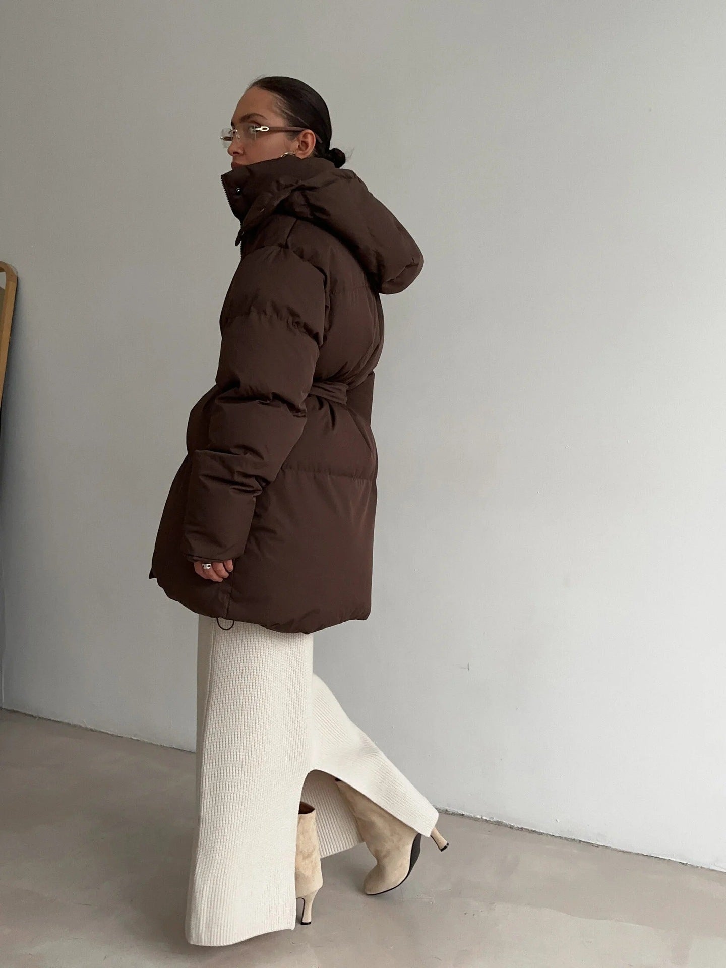 Veste à capuche rembourrée en coton